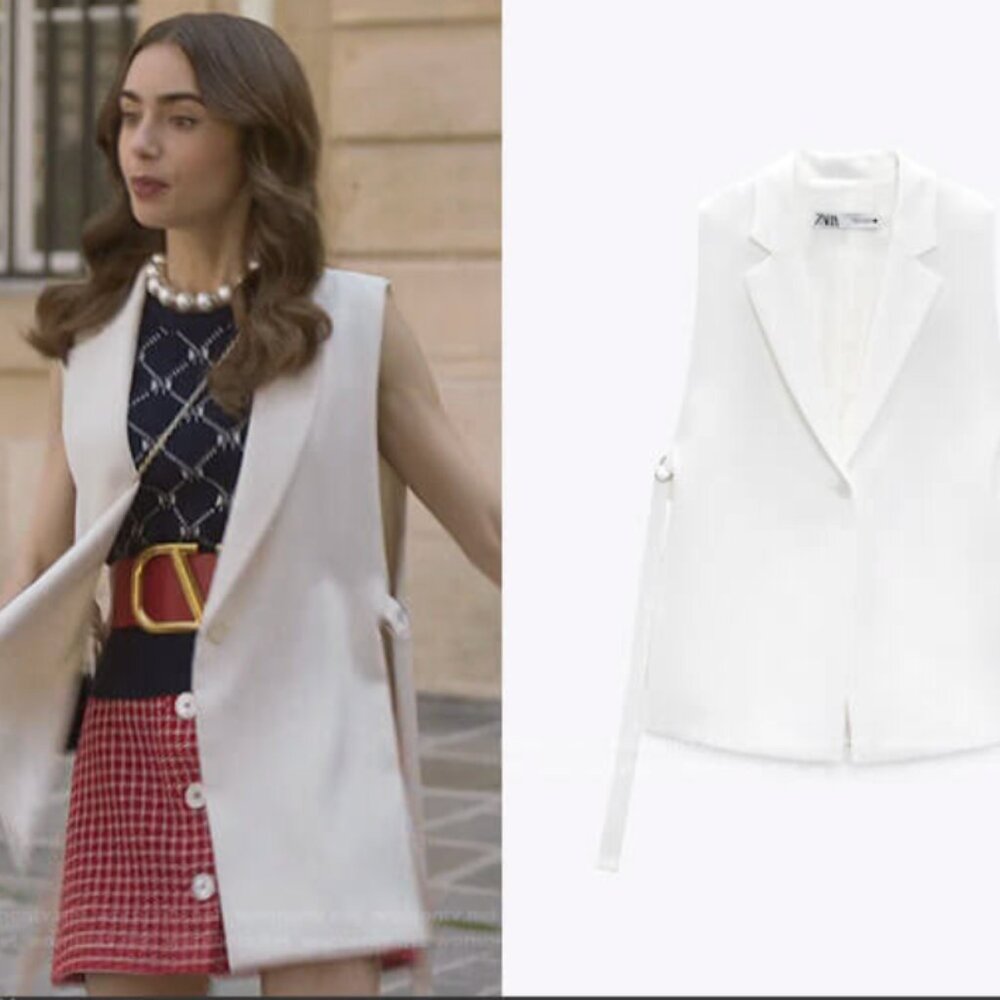 ZARA Long White Vest. Open Sides. NWT. Perfect Condition. Size XS - Picture 2 of 6